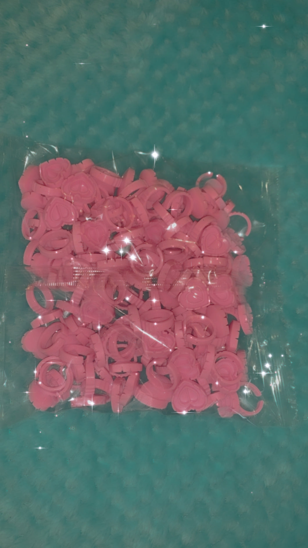 Pink heart shaped glue rings 💗