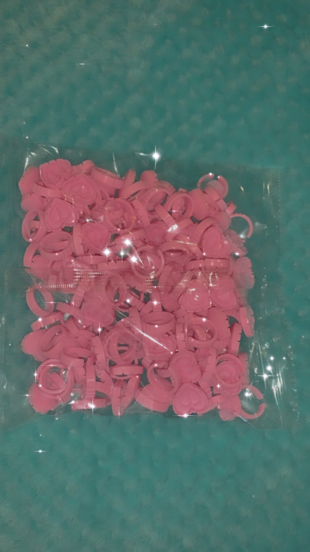 Pink heart shaped glue rings 💗