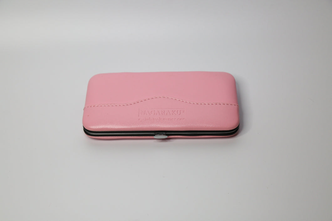 Pink leather tweezer case
